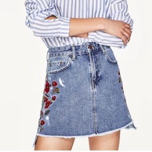 Zara - High Waisted Denim Skirt